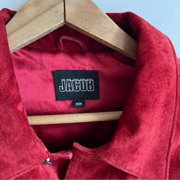 Jacob Suede Leather Rust Orange Cropped Jacket Size M - Picture 5 of 12